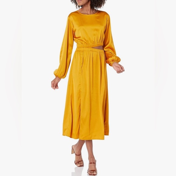 The Drop Dresses & Skirts - NWT, The Drop Women's Jacob Long Sleeve Cut Out Midi Dress, 3X, Yellow